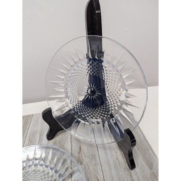 Set of 3 Cristal D'Arques-Durand Diamant Clear Crystal Salad Plates 7 3/8" - Picture 2 of 4